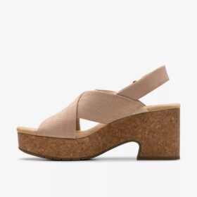 Nerisa West sandfarvede nubuck-kilehæle til kvinder Nerisa West sandfarvede nubuck-kilehæle til kvinder