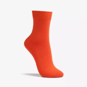 Orange ensfarvede damestrømper