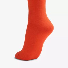 Orange ensfarvede damestrømper