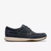 Sailview-sejlersko til mænd i navy nubuck med snørebånd