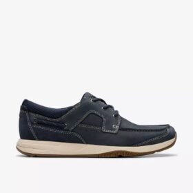 Sailview-sejlersko til mænd i navy nubuck med snørebånd