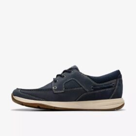 Sailview-sejlersko til mænd i navy nubuck med snørebånd