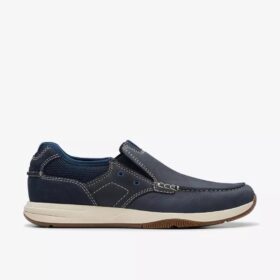 Sailview Step herresko i navy nubuck – Slip-on sejlersko