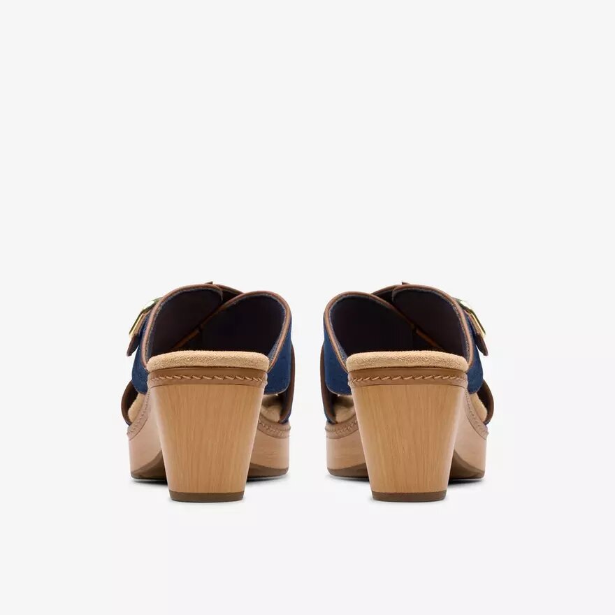Seannah Nora mørk denim-kilehæle-sandaler til kvinder Seannah Nora mørk denim-kilehæle-sandaler til kvinder