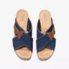 Seannah Nora mørk denim-kilehæle-sandaler til kvinder Seannah Nora mørk denim-kilehæle-sandaler til kvinder