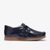 Wallabee Big Kid til drenge i marineblå laklæder Wallabee Big Kid til drenge i marineblå laklæder