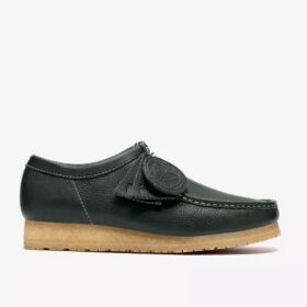 Wallabee Rb til mænd i mørkegrønt læder Wallabees
