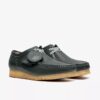 Wallabee Rb til mænd i mørkegrønt læder Wallabees