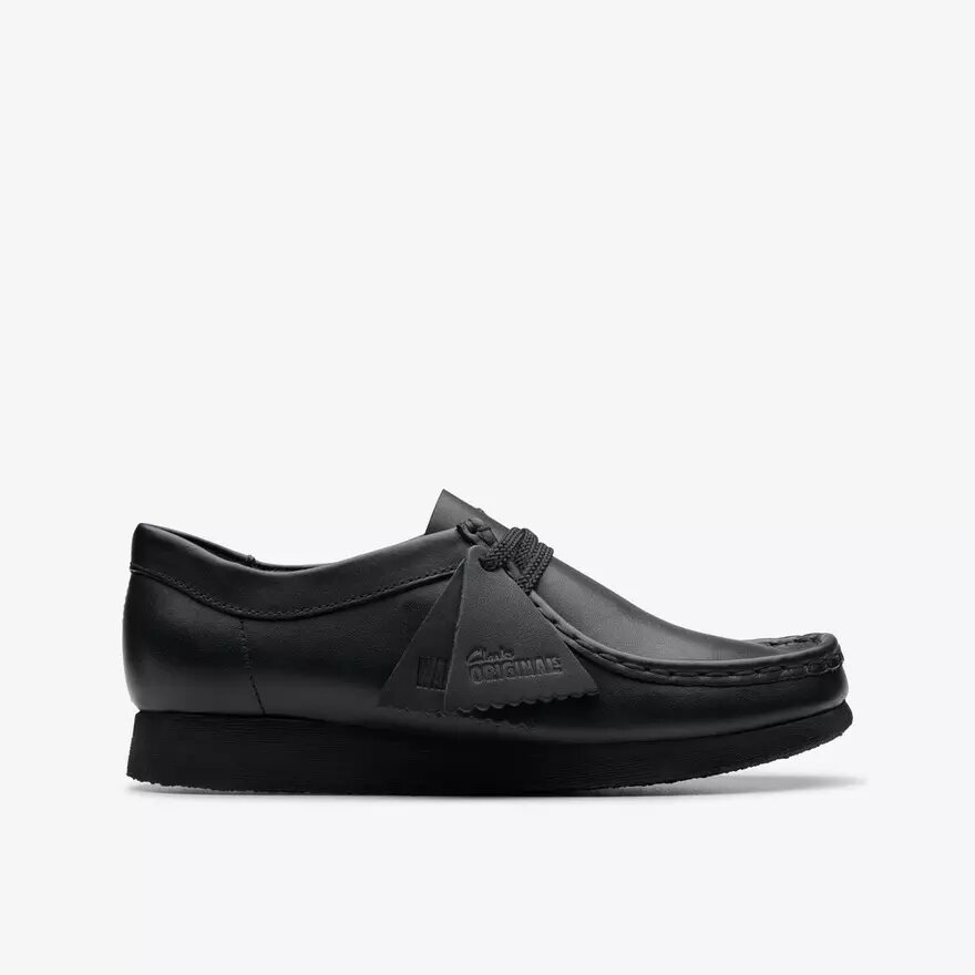 Wallabee™-sko til større børn i sort læder Wallabee™-sko til større børn i sort læder