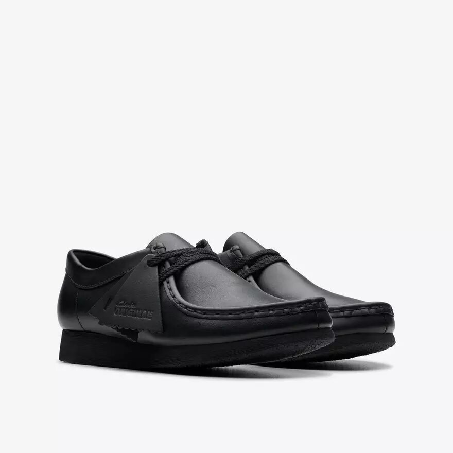 Wallabee™-sko til større børn i sort læder Wallabee™-sko til større børn i sort læder