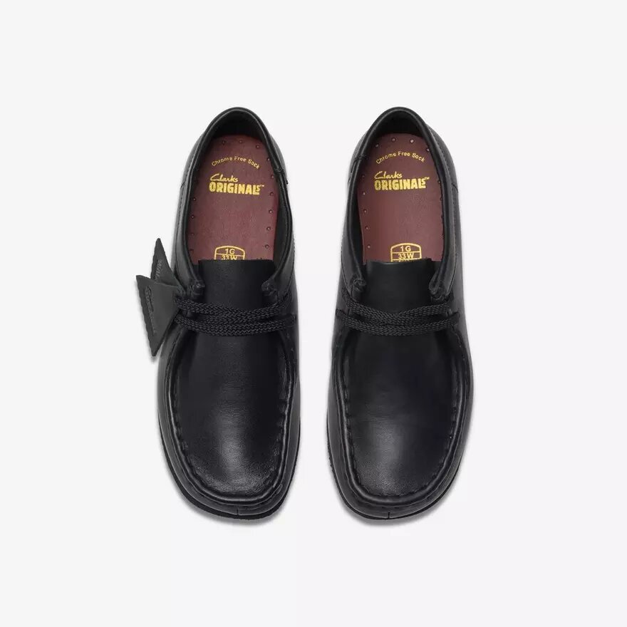 Wallabee™-sko til større børn i sort læder Wallabee™-sko til større børn i sort læder