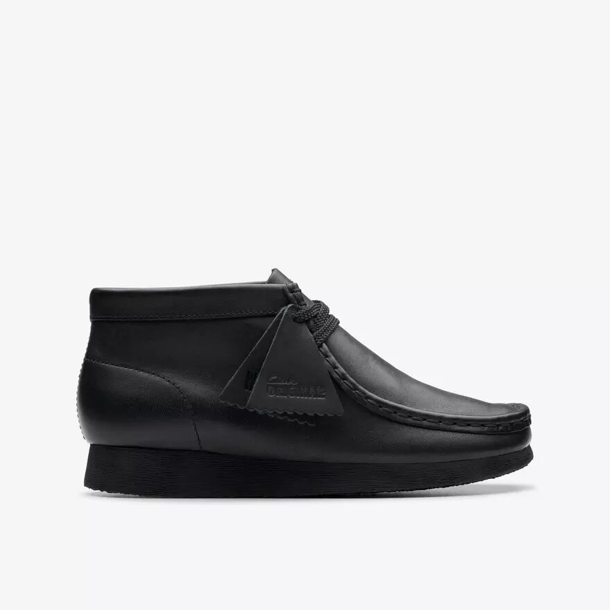 Wallabee-støvler til børn, ældre model, sort læder Wallabee-støvler til børn, ældre model, sort læder