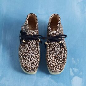 Wallabee-støvler til kvinder med leopardmønster