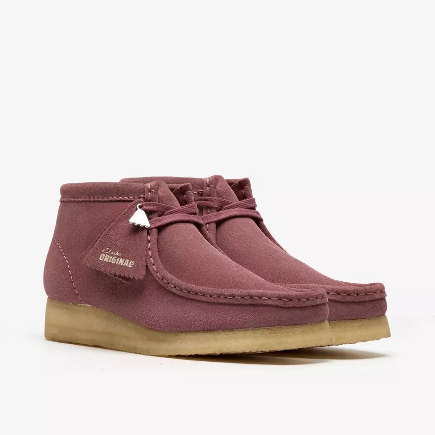 Wallabee-støvler til kvinder. Rosabrun ruskind Wallabee-støvler til kvinder. Rosabrun ruskind