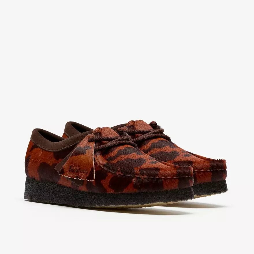 Wallabee til kvinder. Brune Wallabees med ko-print Wallabee til kvinder. Brune Wallabees med ko-print