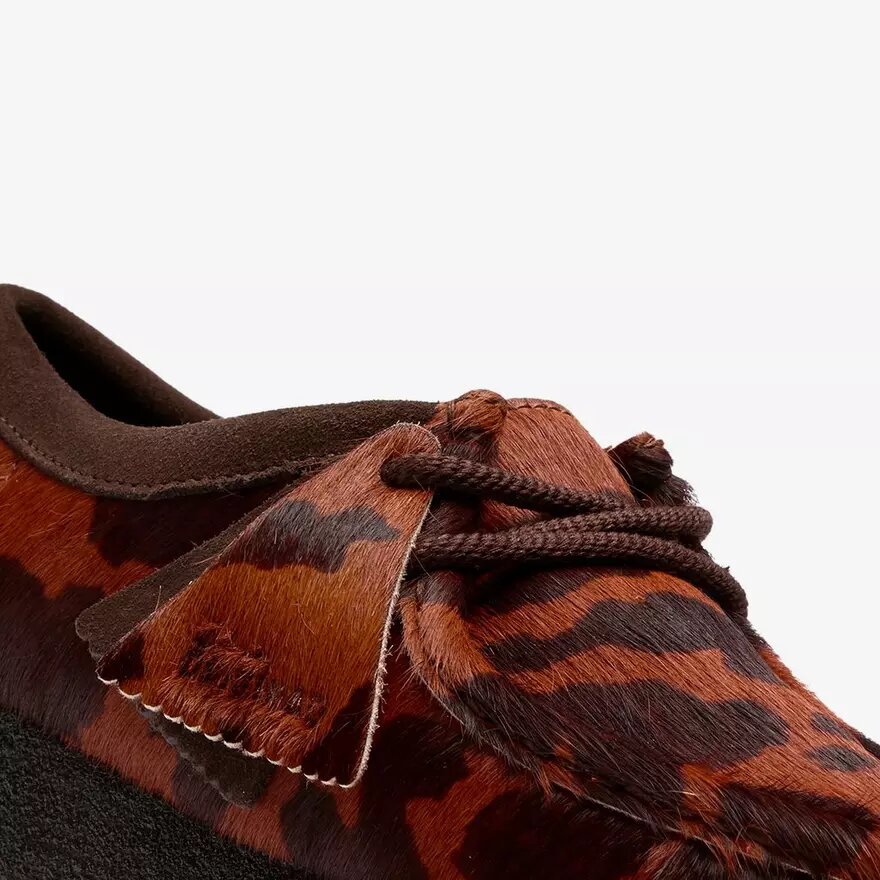 Wallabee til kvinder. Brune Wallabees med ko-print Wallabee til kvinder. Brune Wallabees med ko-print