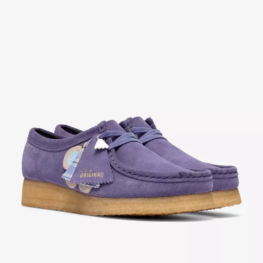 Wallabee til kvinder i lilla med interessante detaljer Wallabee til kvinder i lilla med interessante detaljer