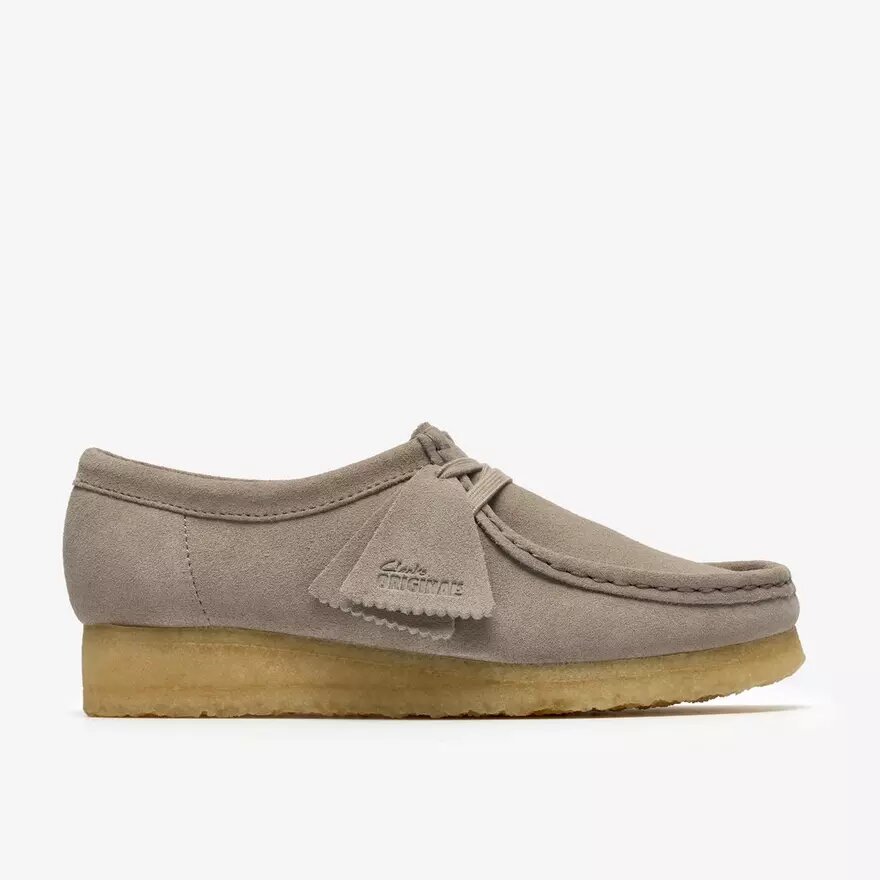 Wallabee til kvinder i lysegråt ruskind Wallabee til kvinder i lysegråt ruskind