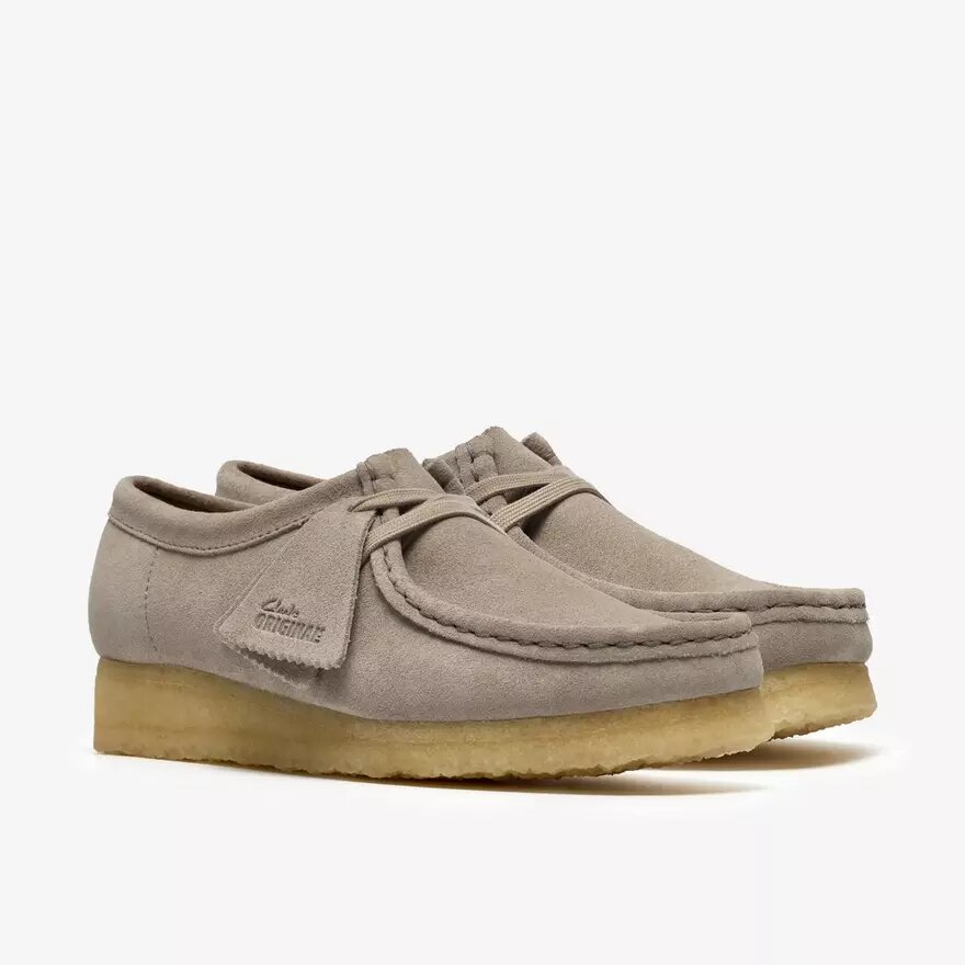 Wallabee til kvinder i lysegråt ruskind Wallabee til kvinder i lysegråt ruskind