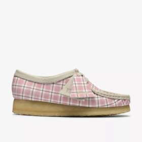Wallabee til kvinder i rosa gingham-ternet