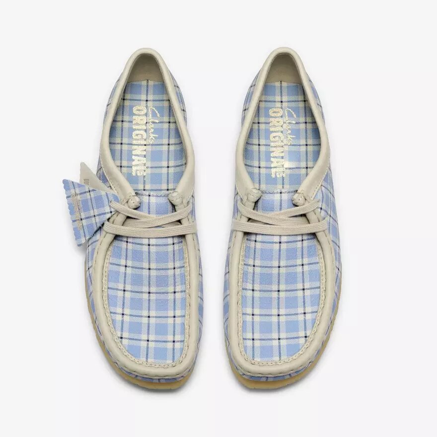 Wallabee til kvinder med blå gingham-tern Wallabee til kvinder med blå gingham-tern