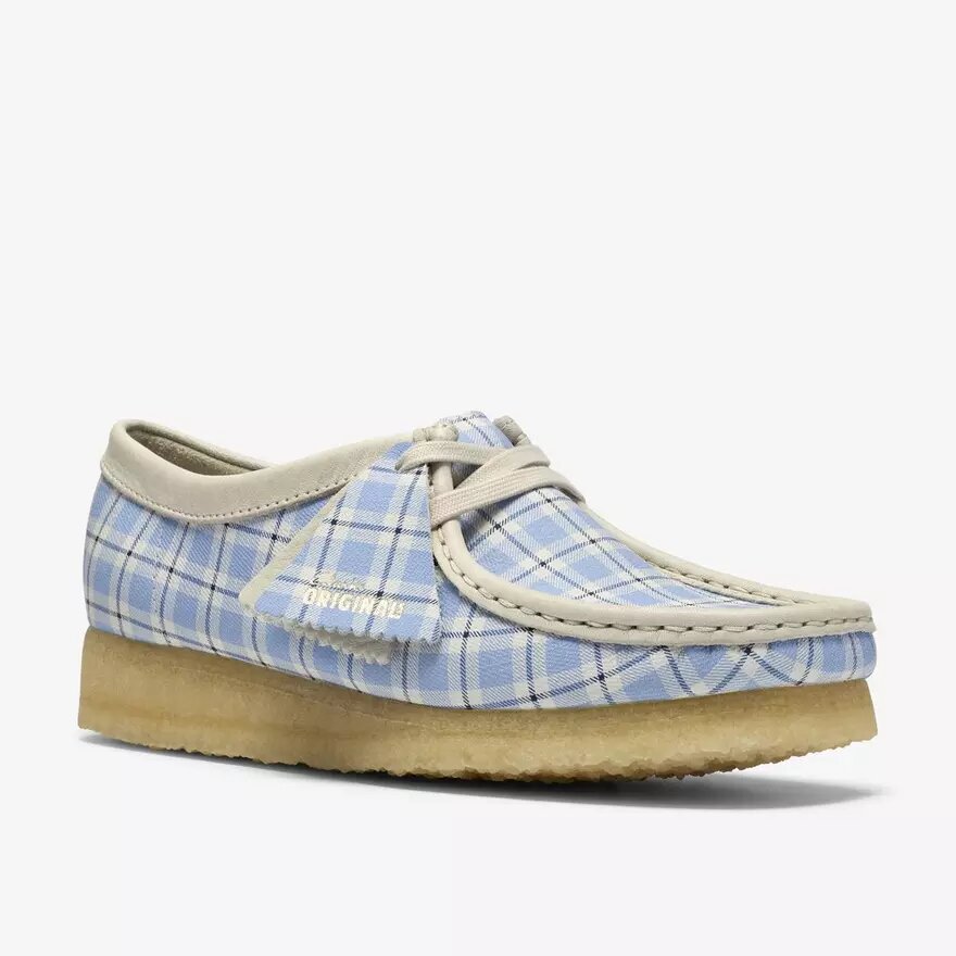 Wallabee til kvinder med blå gingham-tern Wallabee til kvinder med blå gingham-tern