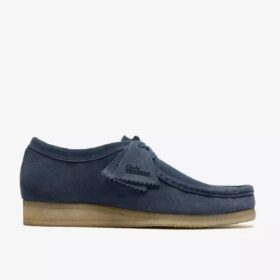 Wallabee til mænd i denimblå ruskind
