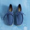 Wallabee til mænd i denimblå ruskind
