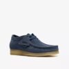 Wallabee til mænd i denimblå ruskind