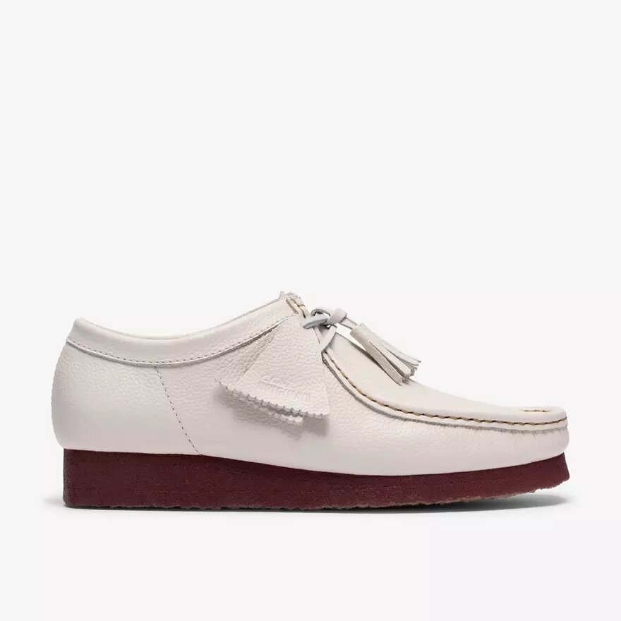 Wallabee til mænd i hvidt læder Wallabee til mænd i hvidt læder
