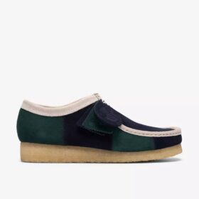 Wallabee til mænd med blå/grøn stribe