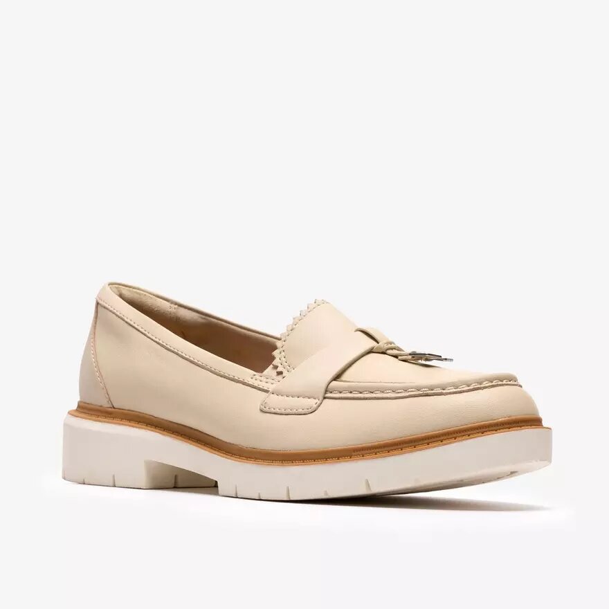 Westlynn Bella cremefarvede læderloafers til kvinder Westlynn Bella cremefarvede læderloafers til kvinder