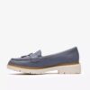 Westlynn Bella-Loafers i denimblåt læder til kvinder