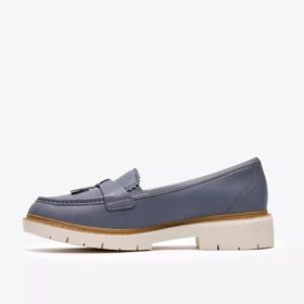 Westlynn Bella-Loafers i denimblåt læder til kvinder
